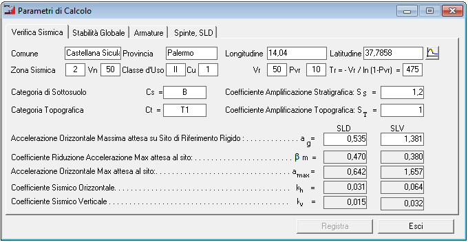 Parametri Sismici