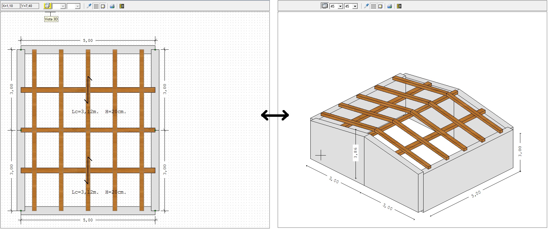 Visualizzazione 3D struttura