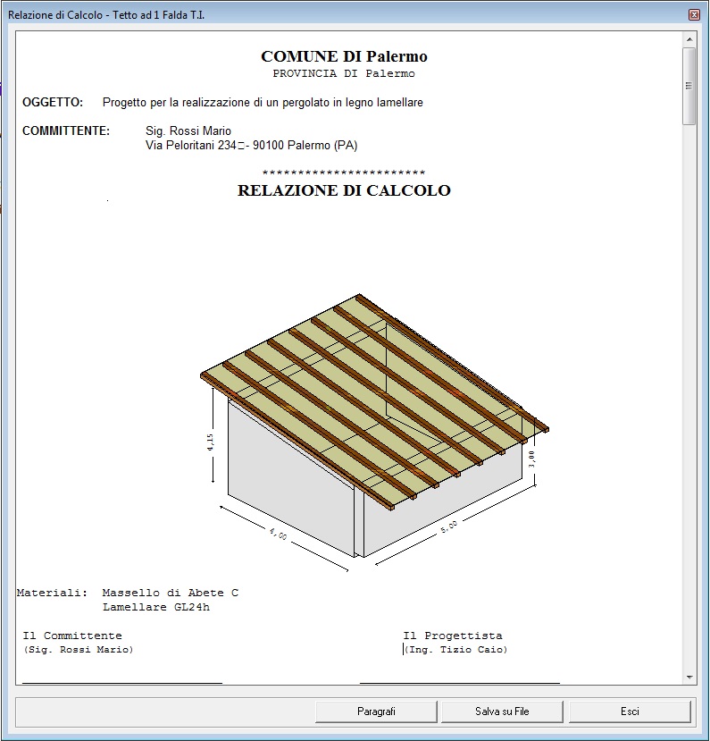 Testata Relazione di Calcolo