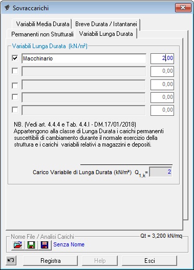 Carichi Variabili di Lunga Durata