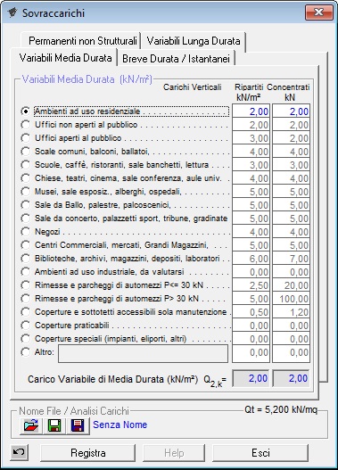 Carichi Variabili di Media Durata
